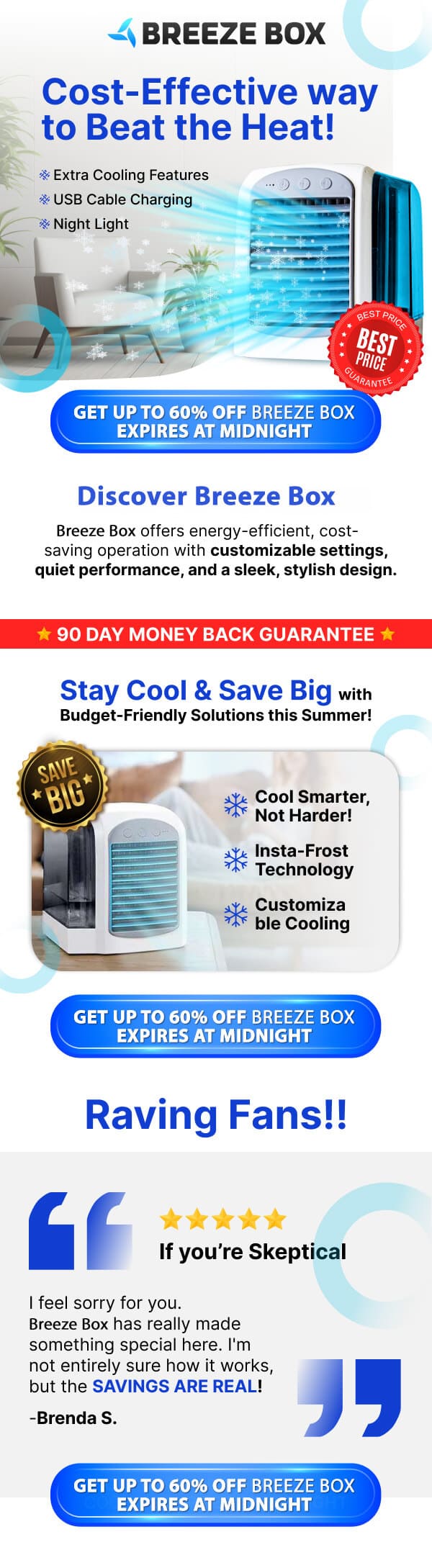 Fresh and Cool Breeze Anywhere you go! 60% Discount Available 